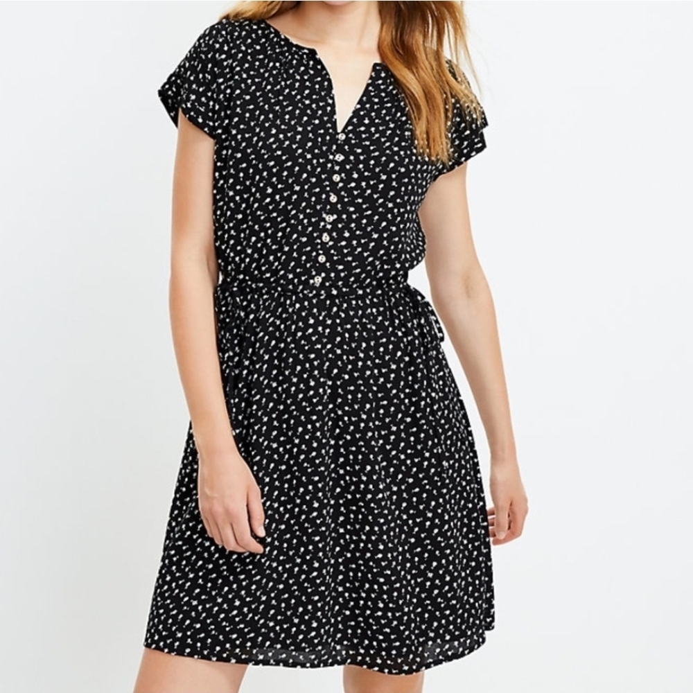 LOFT Black and White Mini Dress